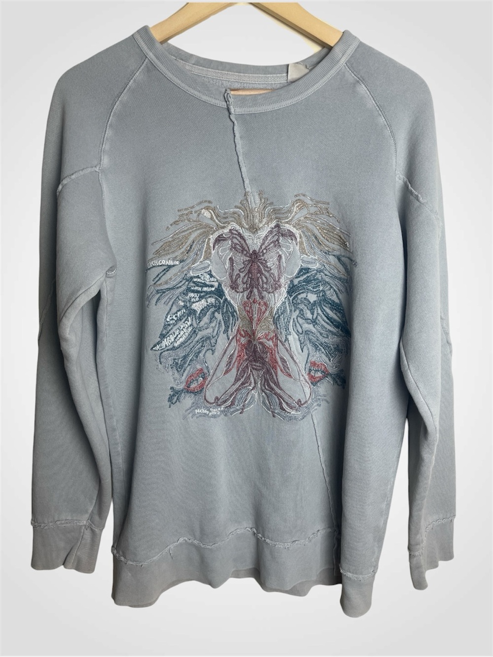 Boho Grunge Embroidered Graphic Crewneck Sweatshirt
